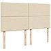 Struttura Letto Pouf con Materassi Crema 200x200 cm in Tessuto - Foto miniatura 9