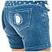 Shorts In Denim Da Donna Con Fondo Orlo E Passanti Per Cintura Lwb002 - Foto miniatura 2