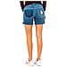 Shorts In Denim Da Donna Con Fondo Orlo E Passanti Per Cintura Lwb002 - Foto miniatura 3