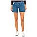 Shorts In Denim Da Donna Con Fondo Orlo E Passanti Per Cintura Lwb002 - Foto miniatura 1