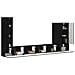 Set di Mobiletto da TV a Parete Montaggio a parete 6 pcs Nero - Foto miniatura 3