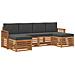 Set divani 6 pcs Naturale e Antracite Legno di Acacia Massello - Foto miniatura 1