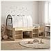 Letto con Tunnel con lo scaffale 3 pz Rovere Sonoma e Bianco - Foto miniatura 2
