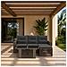 Set Divano da Giardino 5 pz Grigio e Grigio Scuro polyrattan - Foto miniatura 4