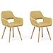 Set Di 2 Sedie Da Pranzo In Tessuto Giallo Chicago - Foto miniatura 10