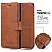 Custodia Compatibile Con Huawei P7 In Opaco Marrone - Coperchio Protettivo Con Funzione Stand E Tasca Per Le Carte Di Credito Con Design Retrò - Foto miniatura 2