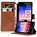 Custodia Compatibile Con Huawei P7 In Opaco Marrone - Coperchio Protettivo Con Funzione Stand E Tasca Per Le Carte Di Credito Con Design Retrò - Foto miniatura 4