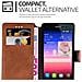 Custodia Compatibile Con Huawei P7 In Opaco Marrone - Coperchio Protettivo Con Funzione Stand E Tasca Per Le Carte Di Credito Con Design Retrò - Foto miniatura 7