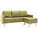 Divano a 3 Posti con Poggiapiedi Verde in Tessuto - Foto miniatura 1