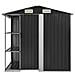Capanno da Giardino con Scaffali Antracite 205x130x183 cm Ferro - Foto miniatura 3