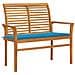Panca da Giardino con Cuscino Blu 112 cm in Legno di Teak - Foto miniatura 1