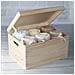 Xxl Grande Scatola In Legno Porta Oggetti | 40 X 30 X 24 Cm | Coperchio E Maniglie | Contenitore Giochi Bambini Cassetta Attrezzi Baule Portagiochi Non Verniciato | Ruvido E Non Levigato - Foto miniatura 2