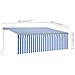 Tenda Sole Retrattile Manuale con LED 4x3m Blu e Bianco - Foto miniatura 4