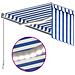 Tenda Sole Retrattile Manuale con LED 4x3m Blu e Bianco - Foto miniatura 7