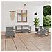 Set Divani Da Giardino 6 Pz Grigio In Legno Massello Di Pino - Foto miniatura 1