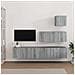 Set Di Mobili Porta Tv 4 Pz Grigio Sonoma In Legno Multistrato - Foto miniatura 1