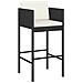 Set Bar Da Giardino 5 Pz Con Cuscini In Polyrattan Nero - Foto miniatura 3