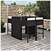 Set Bar Da Giardino 5 Pz Con Cuscini In Polyrattan Nero - Foto miniatura 1