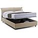 Letto Matrimoniale Clorinda, Letto Contenitore Sfoderabile Con Testiera E Giroletto Contenitore Imbottiti, 100% Made In Italy, Con Materasso Cm 160x200 Incluso, Beige - Foto miniatura 4