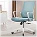 Sedia Da Ufficio Blu Con Struttura Bianca Poltrona Da Scrivania Studio Cameretta - Foto miniatura 2