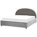 Letto Contenitore Velluto Grigio Chiaro 180 X 200 Cm Vaucluse - Foto miniatura 4