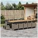 Set da Pranzo da Giardino 15 pz con Cuscini Grigio Polyrattan - Foto miniatura 6