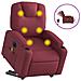 Poltrona Alzapersona Massaggiante Elettrica Rosso Vino Tessuto - Foto miniatura 1