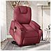 Poltrona Alzapersona Massaggiante Elettrica Rosso Vino Tessuto - Foto miniatura 8