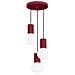 Sollux Lighting Lampada A Sospensione Halo 3p Bordeaux Sl.1750 - Moderno Lampada A Sospensione Borgogna 125x25x25 Cm - Foto miniatura 1