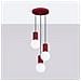 Sollux Lighting Lampada A Sospensione Halo 3p Bordeaux Sl.1750 - Moderno Lampada A Sospensione Borgogna 125x25x25 Cm - Foto miniatura 2