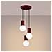 Sollux Lighting Lampada A Sospensione Halo 3p Bordeaux Sl.1750 - Moderno Lampada A Sospensione Borgogna 125x25x25 Cm - Foto miniatura 3