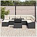 Set Divano da Giardino 9 Pezzi con Cuscini Nero Polyrattan - Foto miniatura 3