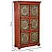 Armadio In Legno Intagliato Rosso 102x44x183 - Foto miniatura 3