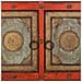 Armadio In Legno Intagliato Rosso 102x44x183 - Foto miniatura 8