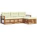 Set di divani da esterno con cuscino 4 pcs Naturale e Crema - Foto miniatura 1