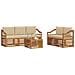 Set divani 6 pcs Naturale e Beige Legno di Acacia Massello - Foto miniatura 3