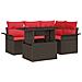 Set Divano da Giardino 5 pcs Marrone Rattan in Polipropilene - Foto miniatura 1