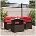 Set Divano da Giardino 5 pcs Marrone Rattan in Polipropilene - Foto miniatura 2