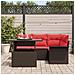 Set Divano da Giardino 5 pcs Marrone Rattan in Polipropilene - Foto miniatura 3