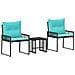 Set di Mobili da Esterno 7 pcs Nero e Turchese polyrattan - Foto miniatura 1