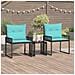 Set di Mobili da Esterno 7 pcs Nero e Turchese polyrattan - Foto miniatura 2