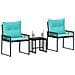 Set di Mobili da Esterno 7 pcs Nero e Turchese polyrattan - Foto miniatura 3