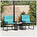 Set di Mobili da Esterno 7 pcs Nero e Turchese polyrattan - Foto miniatura 4