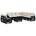 Set Divano da Giardino 10 pz Nero e Bianco Crema polyrattan - Foto miniatura 1