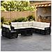 Set Divano da Giardino 10 pz Nero e Bianco Crema polyrattan - Foto miniatura 3