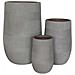 Vasi Per Piante Rotondi Da Interno Ed Esterno Set Da 3 Dimensioni Moderni Vaso Di Design In Resina Colore Taupe, G. 47x47x75 / m. 34x34x54 / p. 24x24x39 - Foto miniatura 1