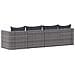 Set Divani Da Giardino 4 Pz Con Cuscini Grigio In Polyrattan - Foto miniatura 7
