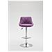 Sgabello Design Lazio In Similpelle I Sgabello Girevole Con Poggiapiedi I Sedia Alta Da Cucina Regolabile 83-104 CM I Sgabello Bar Imbottito Viola - Foto miniatura 2