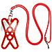 Cordoncino Smartphone Con Silicone Universale Espandibile Regolabile 90cm Rosso - Foto miniatura 1