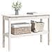 Tavolo Consolle Bianco 110x40x75 Cm In Legno Massello Di Pino - Foto miniatura 5